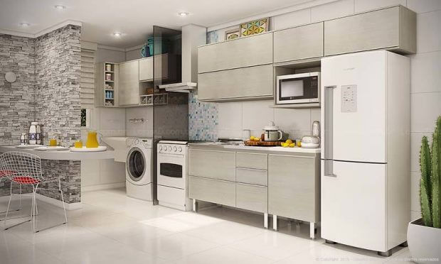 Cozinhas modernas cozinha e lavanderia integrada